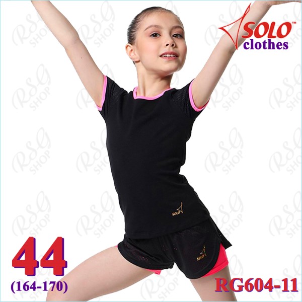 T-Shirt Solo Gr. 44 (164-170) col. Black-Neon Pink Art. RG604-11-44