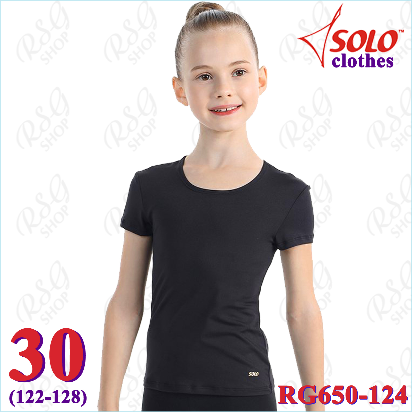 T-Shirt Solo Gr. 30 (122-128) col. Black Art. RG650-124-30