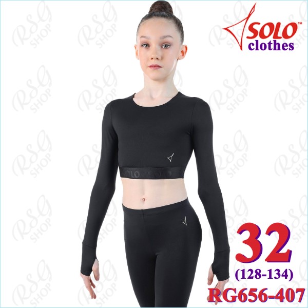 Crop-Top Langarmshirt Solo Gr. 32 (128-134) col. Black Art. RG656.407-32