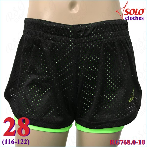 Doppelte Kurzhose Solo Gr. 28 (116-122) Black-Neon Green RG768.0-10-28