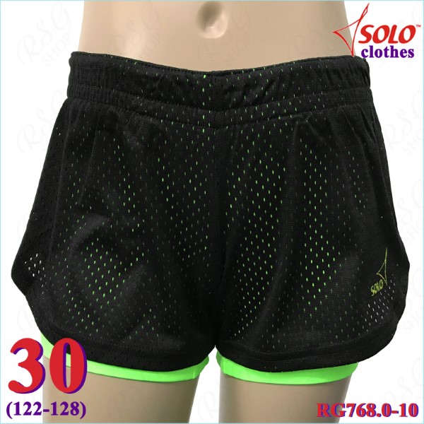 Doppelte Kurzhose Solo Gr. 30 (122-128) Black-Neon Green RG768.0-10-30