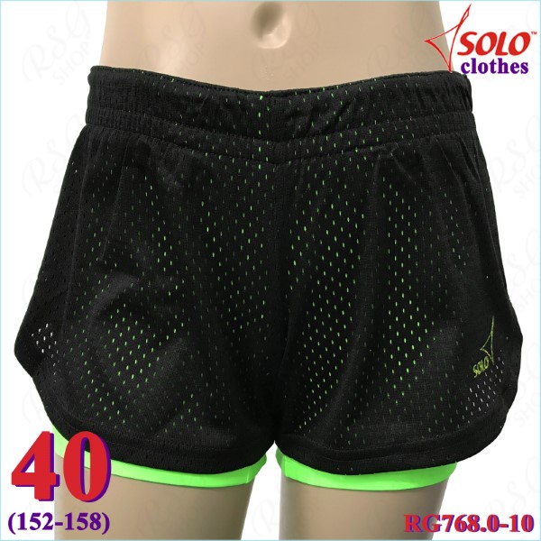 Двойные шорты Solo s. 40 (152-158) Black-Neon Green RG768.0-10-40