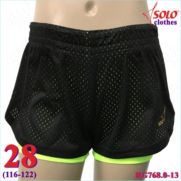 Doppelte Kurzhose Solo s. 28 (116-122) Black-Lime Neon RG768.0-13-28