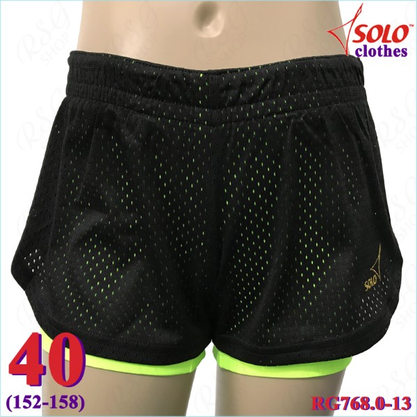 Doppelte Kurzhose Solo s. 40 (152-158) Black-Lime Neon RG768.0-13-40