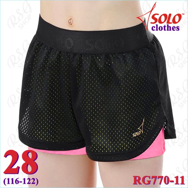 Двойные шорты Solo s. 28 (116-122) Black-Neon Pink RG770-11-28
