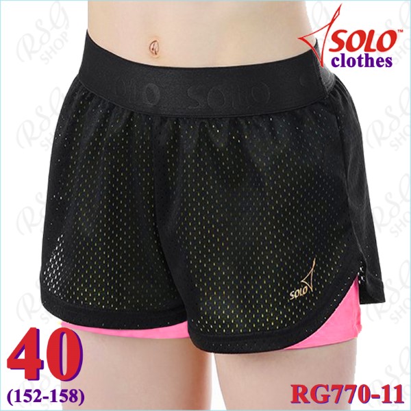 Двойные шорты Solo s. 40 (152-158) Black-Neon Pink RG770-11-40