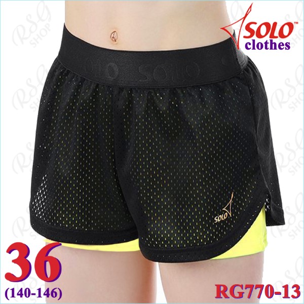 Двойные шорты Solo s. 36 (140-146) Black-Neon Lime RG770-13-36