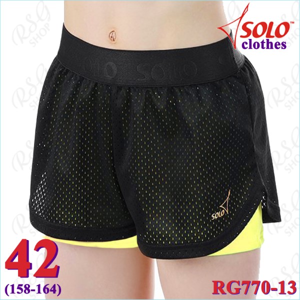 Двойные шорты Solo s. 42 (158-164) Black-Neon Lime RG770-13-42