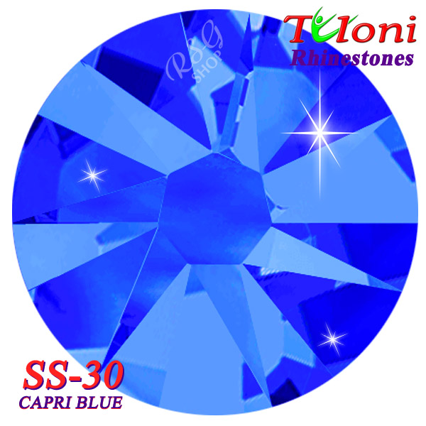 Стразы Tuloni SS30 col. Capri Blue 288 pcs mod. Basic HotFix