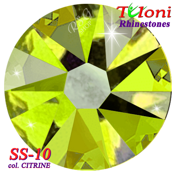 Strass Tuloni SS10 col. Citrine 1440 mod. Basic HotFix Flat Back