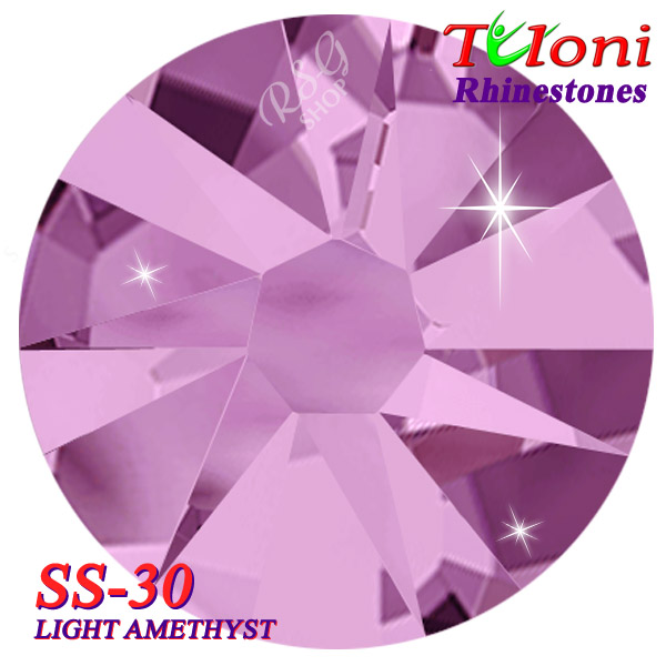 Strass Tuloni SS30 col. Lt.Amethyst 288 mod. Stile HotFix Flat Back