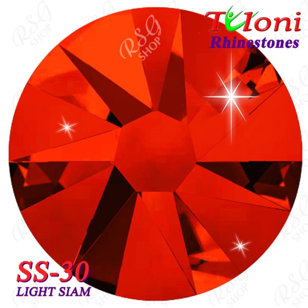 Rhinestones Tuloni SS30 col. Light Siam 288 mod. Stile HotFix Flat Back