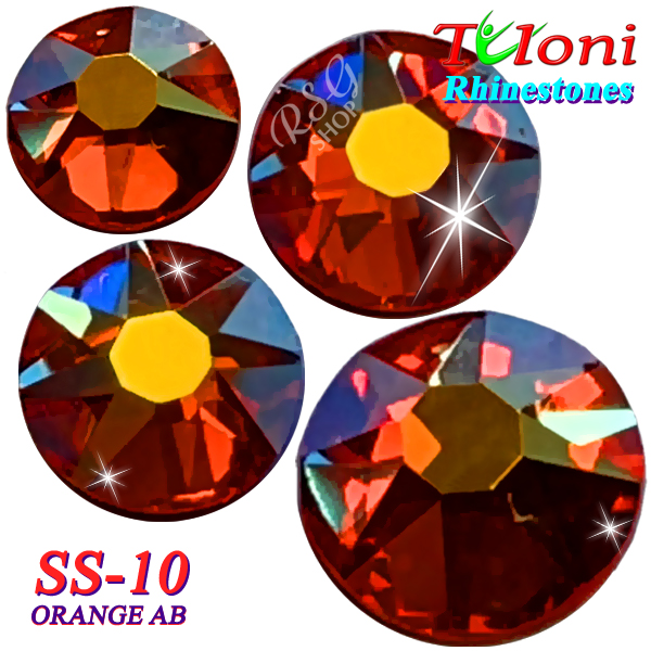 Strass Tuloni SS10 col. Orange AB 1440 mod. Basic HotFix Flat Back