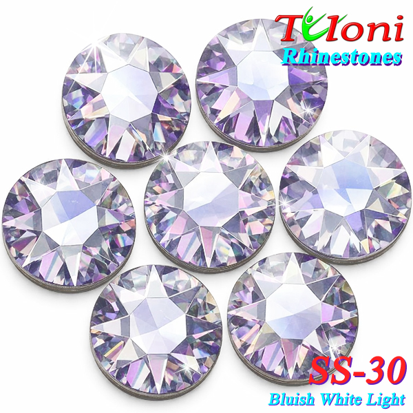 Rhinestones Tuloni SS30 col. Bluish White Light 288 pcs mod. Basic HotFix