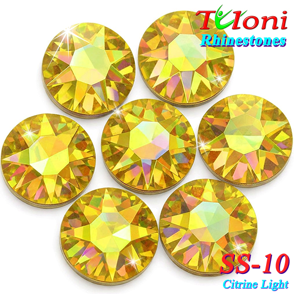 Rhinestones Tuloni SS10 col. Citrine Light 1440 mod. Basic HotFix