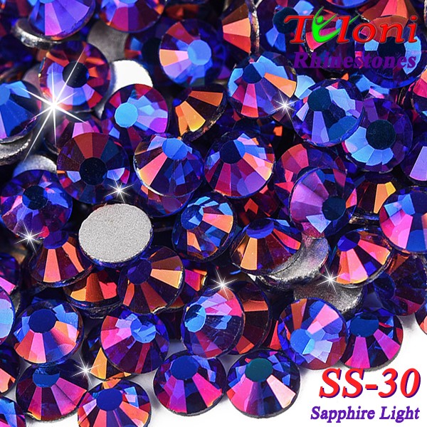 Rhinestones Tuloni SS30 col. Sapphire Light 288 pcs mod. Basic HotFix