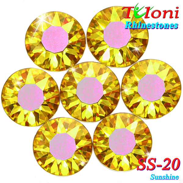 Rhinestones Tuloni SS20 col. Sunshine 1440 pcs. No HotFix Flat Back