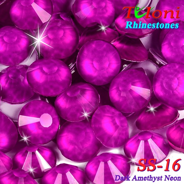 Стразы Tuloni SS16 col. Dark Amethyst Neon 1440 mod. Basic HotFix