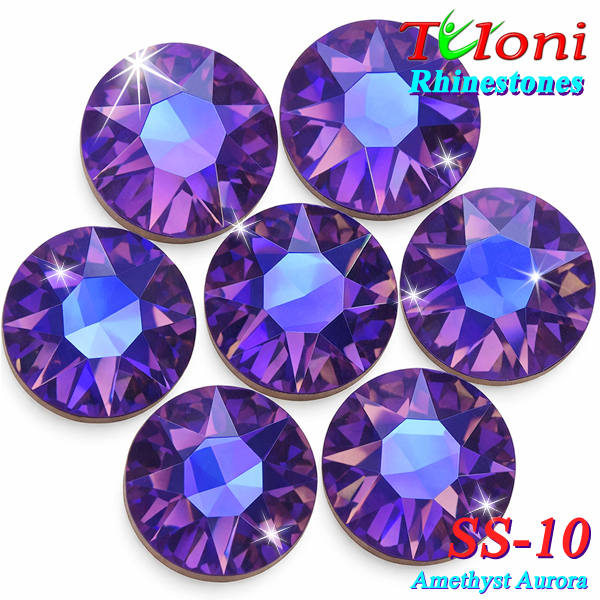 Стразы Tuloni SS10 col. Amethyst Aurora 1440 mod. Basic HotFix