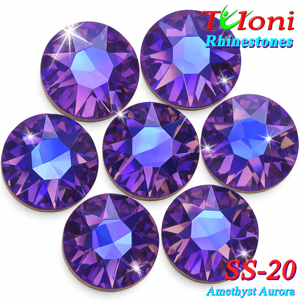 Rhinestones Tuloni SS20 col. Amethyst Aurora 1440 mod. Basic HotFix