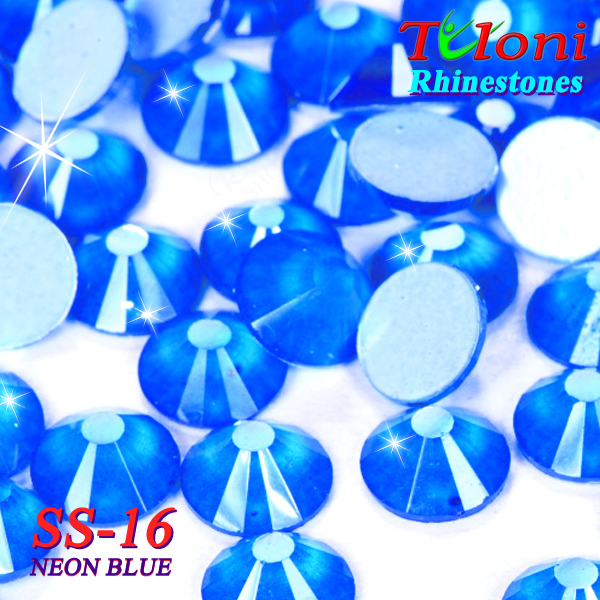 Strass Tuloni SS16 col. Blue Neon 1440 pcs. No HotFix Flat Back