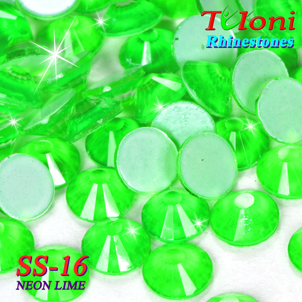 Strass Tuloni SS16 col. Emerald Neon 1440 pcs. No HotFix Flat Back