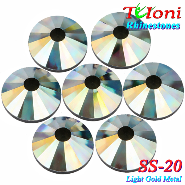 Rhinestones Tuloni SS20 col. Light Gold Metal 1440 pcs. No HotFix