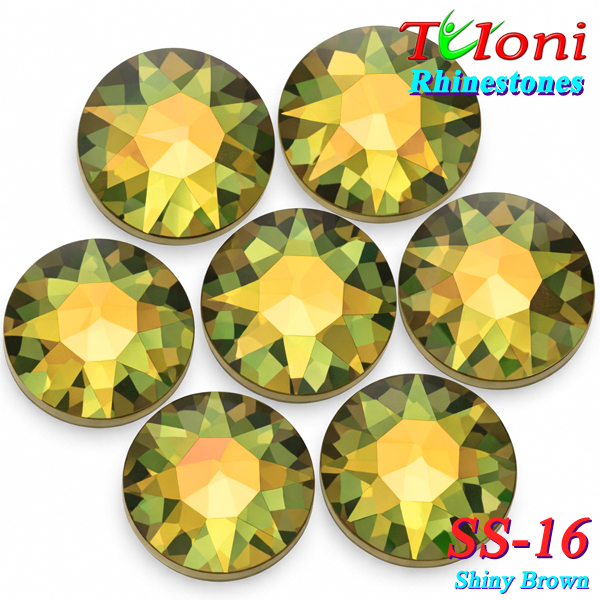 Стразы Tuloni SS16 col. Shiny Brown 1440 pcs. No HotFix
