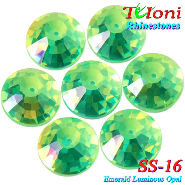 Стразы Tuloni SS16 col. Emerald Luminous Opal 1440 pcs. No HotFix