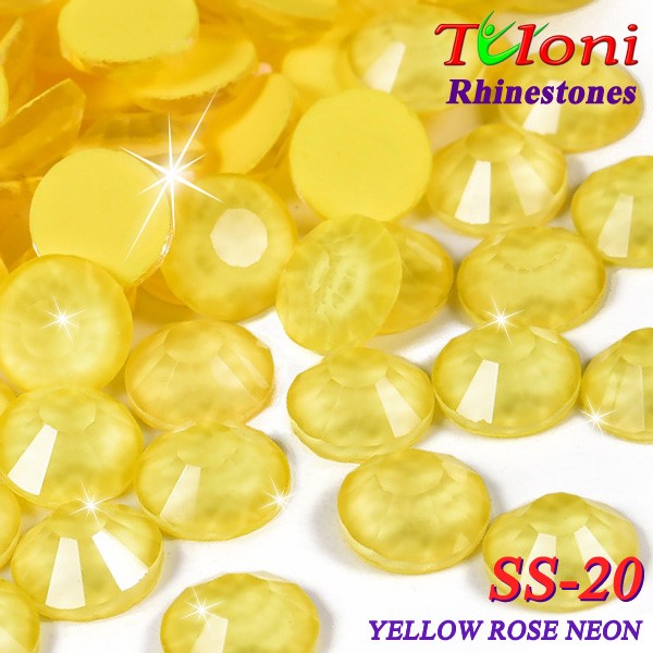 Strass Tuloni SS20 col. Yellow Rose Neon 1440 pcs. No HotFix Flat Back