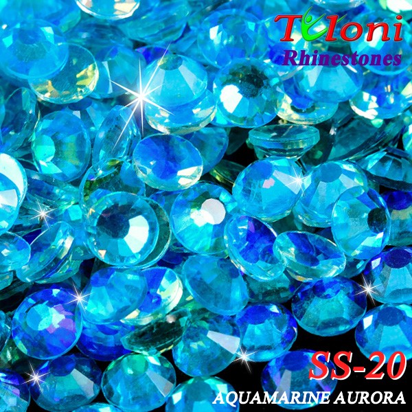 Стразы Tuloni SS20 col. Aquamarine Aurora 1440 pcs. No HotFix