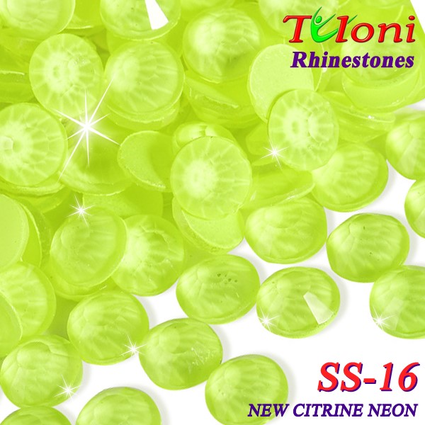 Стразы Tuloni SS16 col. New Citrine Neon 1440 pcs. No HotFix