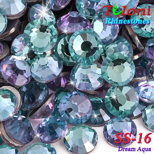 Стразы Tuloni SS16 col. Dream Aqua 1440 pcs. No HotFix