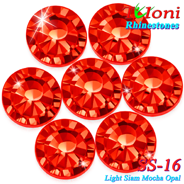 Стразы Tuloni SS16 col. Light Siam Mocha Opal 1440 pcs. No HotFix
