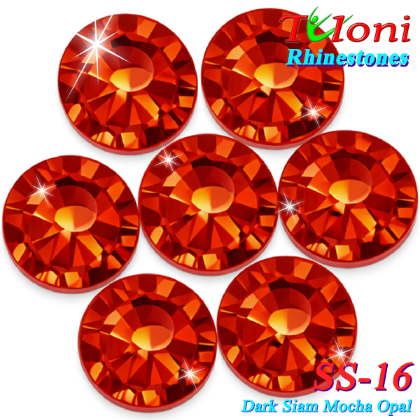 Стразы Tuloni SS16 col. Dark Siam Mocha Opal 1440 pcs. No HotFix