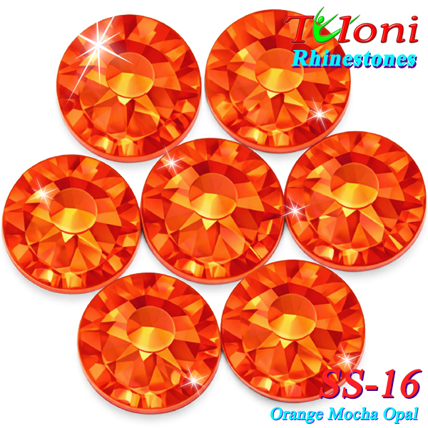 Стразы Tuloni SS16 col. Orange Mocha Opal 1440 pcs. No HotFix