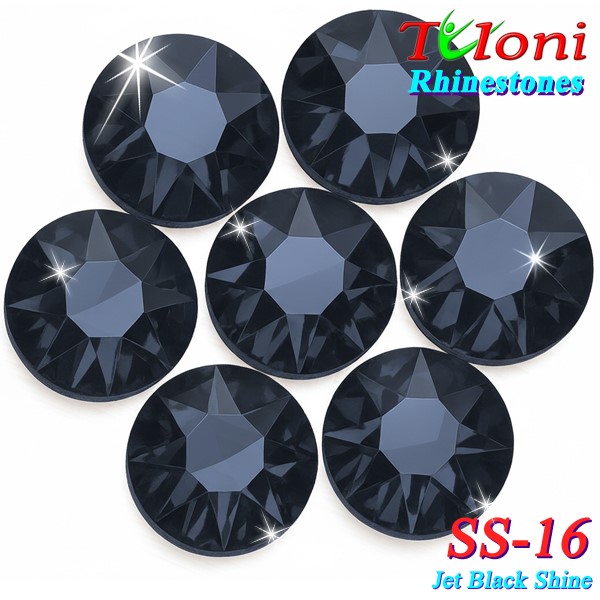 Стразы Tuloni SS16 col. Jet Black Shine 1440 mod. Elite HotFix