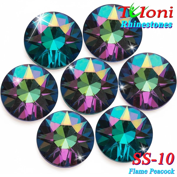 Стразы Tuloni SS10 col. Flame Peacock 1440 mod. Basic HotFix