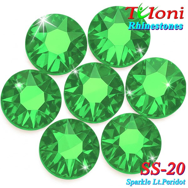 Strass Tuloni SS20 col. Sparkle Light Peridot 1440 mod. Basic HotFix
