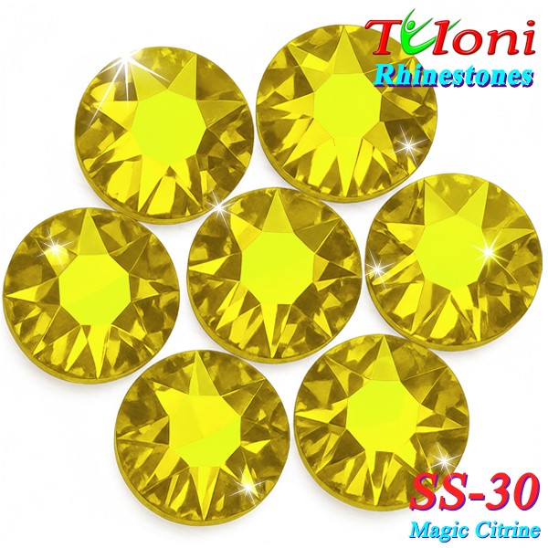 Strass Tuloni SS30 col. Magic Citrine 288 pcs mod. Basic HotFix