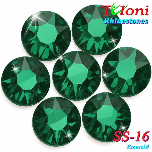 Strass Tuloni SS16 col. Emerald 1440 pcs. No HotFix Flat Back