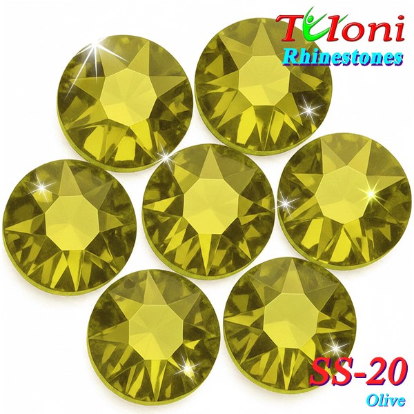 Стразы Tuloni SS20 col. Olive 1440 pcs. No HotFix Flat Back