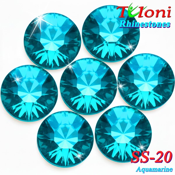 Rhinestones Tuloni SS20 col. Aquamarine 1440 pcs. No HotFix Flat Back