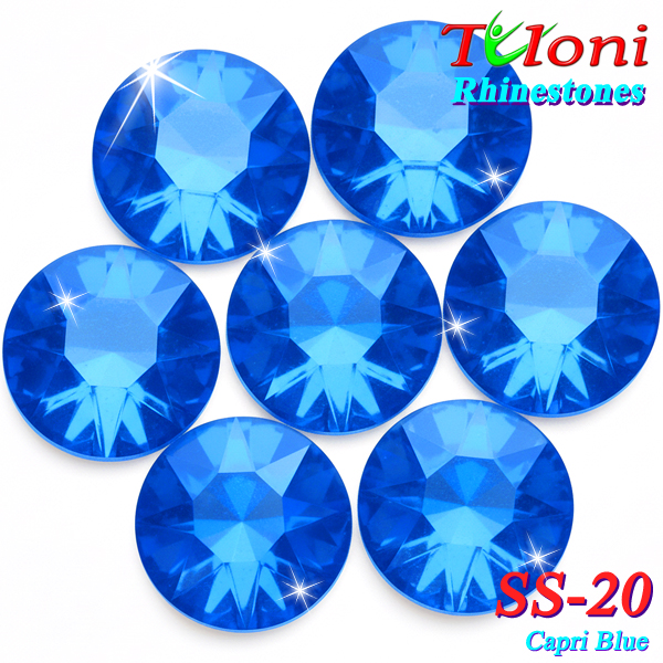 Rhinestones Tuloni SS20 col. Capri Blue 1440 pcs. No HotFix Flat Back