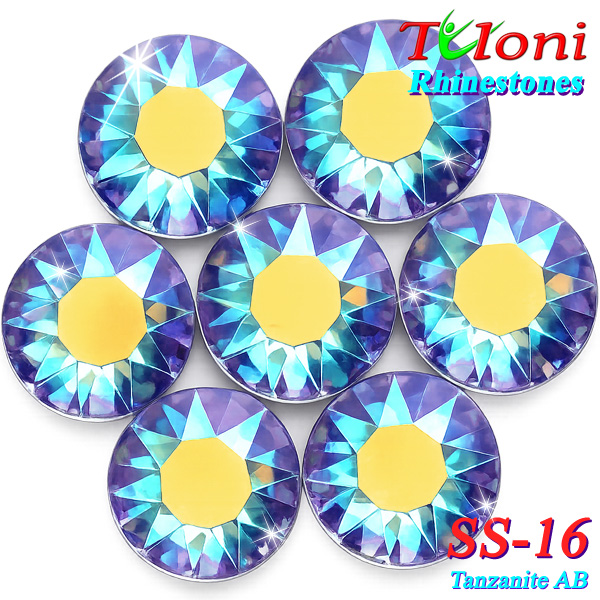 Стразы Tuloni SS16 col. Tanzanite AB 1440 pcs. No HotFix Flat Back
