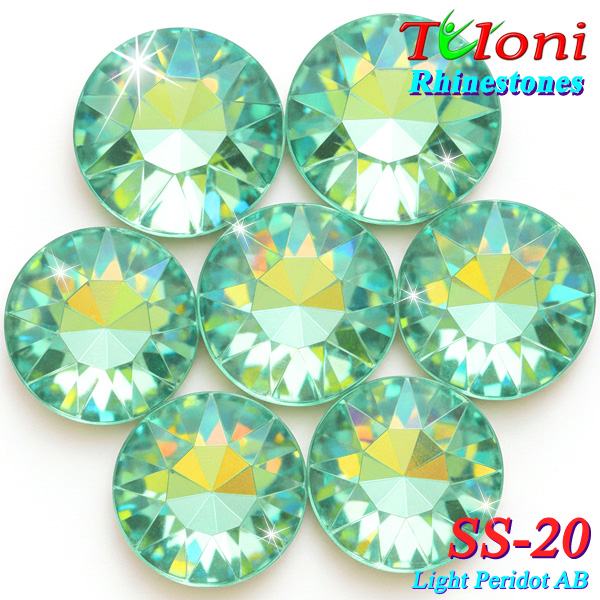 Strass Tuloni SS20 col. Light Peridot AB 1440 pcs. No HotFix Flat Back