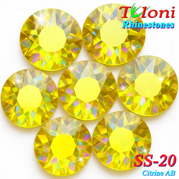 Стразы Tuloni SS20 col. Citrine AB 1440 pcs. No HotFix Flat Back