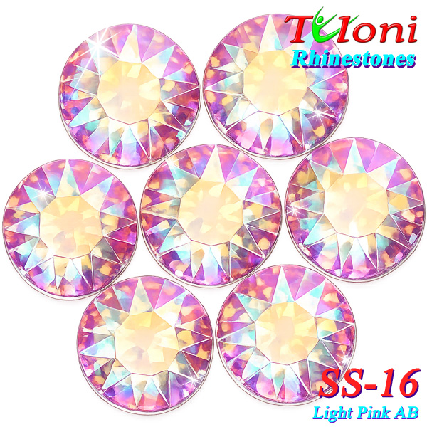 Стразы Tuloni SS16 col. Light Pink AB 1440 pcs. No HotFix Flat Back