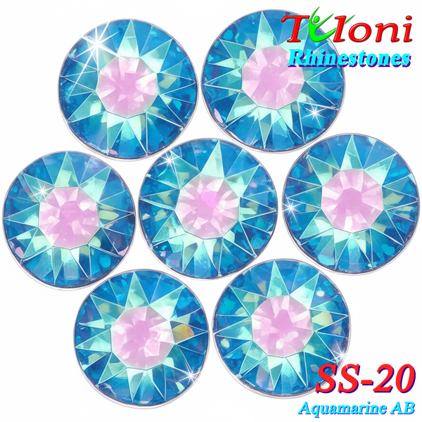 Strass Tuloni SS20 col. Aquamarine AB 1440 pcs. No HotFix Flat Back