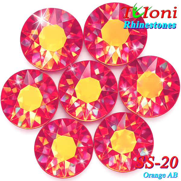 Стразы Tuloni SS20 col. Orange AB 1440 pcs. No HotFix Flat Back